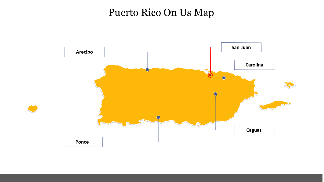 Puerto Rico On Us Map PowerPoint Template